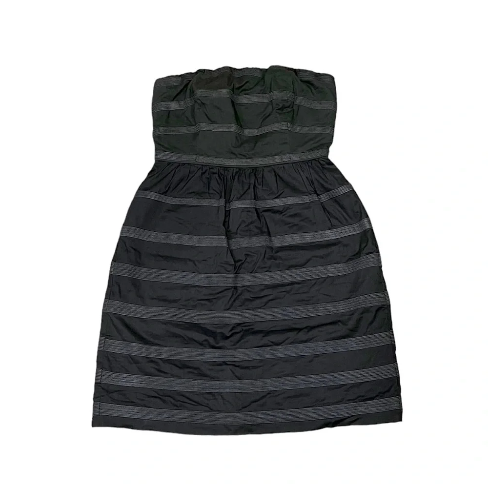 J. Crew Rugby Ginny Gray Striped Strapless Mini Dress Size 0 - Picture 1 of 9
